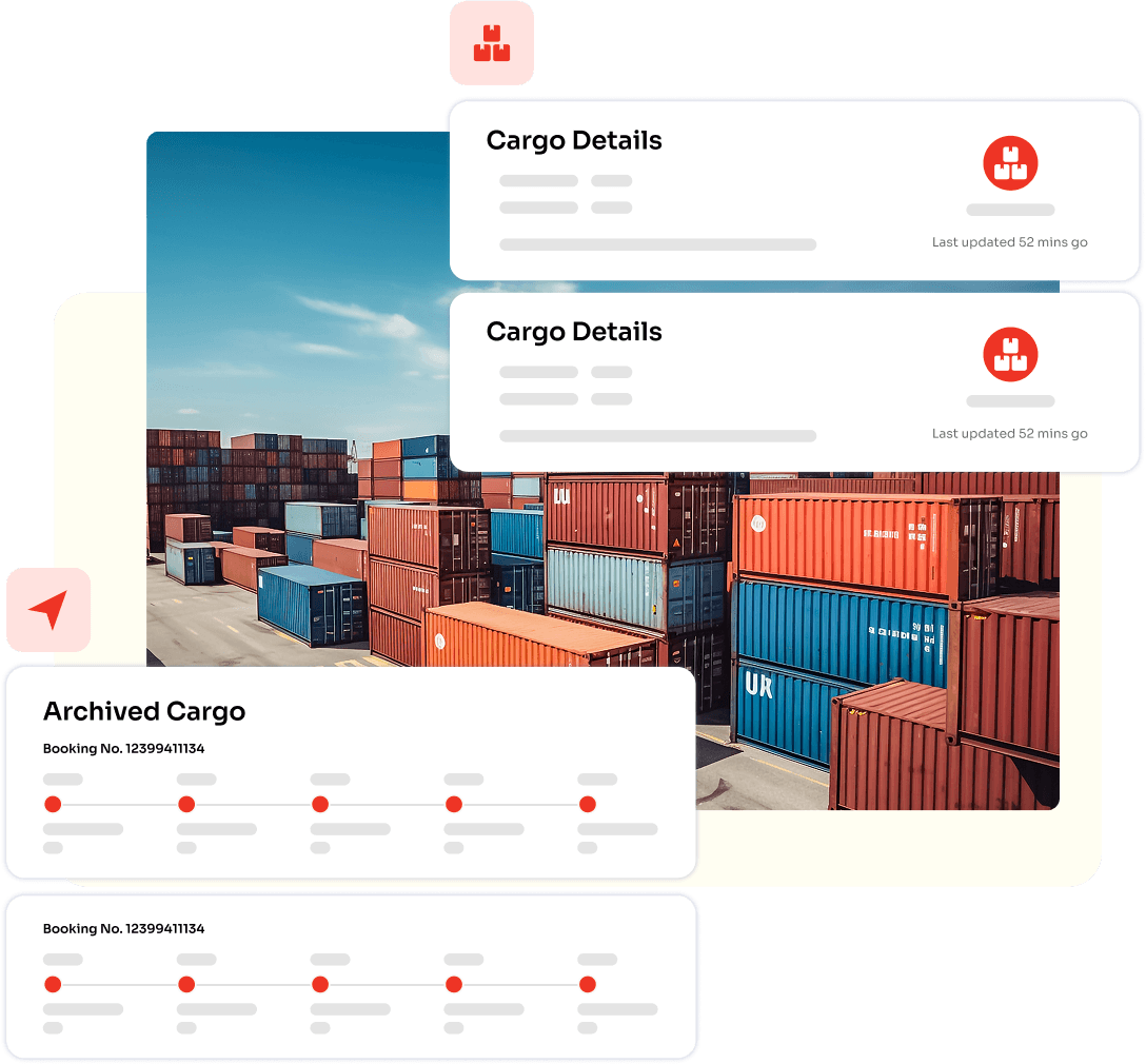 Shipping containers stacked at a port